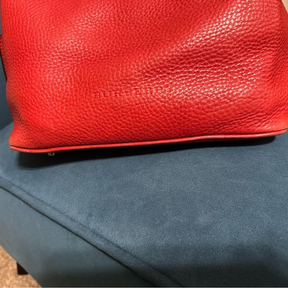 Burberry Ashby Red Soft Pebbled Leather Tote Bag - Picture 15 of 16
